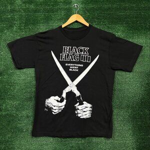 Black Flag Everything Went Black Punk Rock Band T-Shirt Size Large